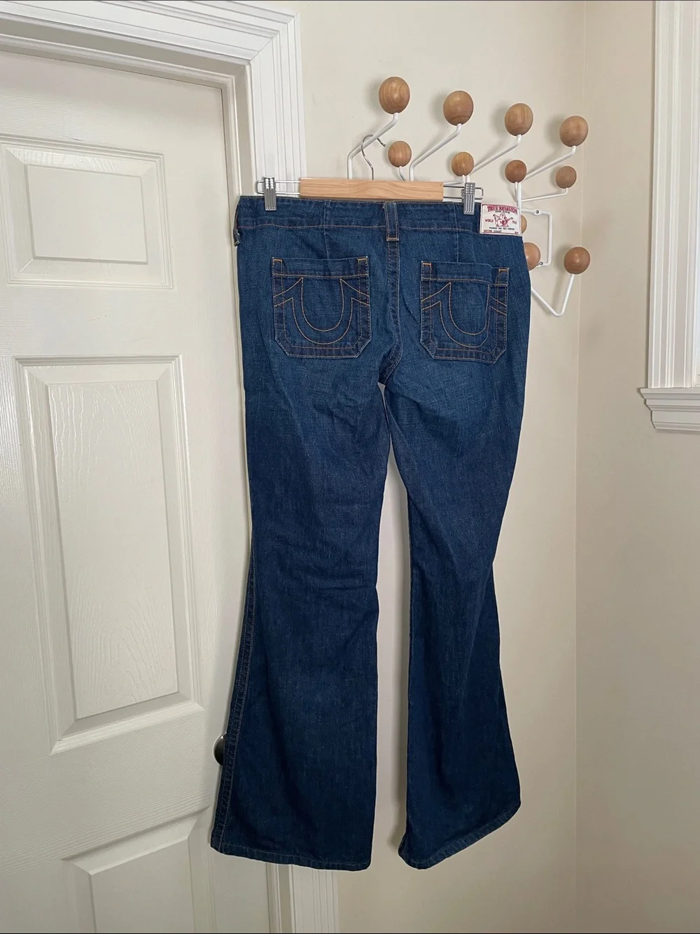 True Religion Y2K Sammy Old Multi Boot Cut Wide Legged Denim Jeans Blue Size 32 - Picture 6 of 13
